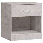 vidaXL Noptiere cu sertar, 2 buc., gri beton