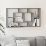 vidaXL Raft prezentare suspendat pe perete 8 compartimente, gri beton vidaXL Raft prezentare suspendat pe perete 8 compartimente, gri beton
