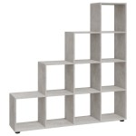 vidaXL Bibliotecă în trepte, gri beton, 142 cm, lemn compozit