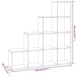 vidaXL Bibliotecă în trepte, stejar fumuriu, 142 cm, lemn compozit