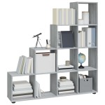 vidaXL Bibliotecă în trepte, gri sonoma, 142 cm, lemn compozit