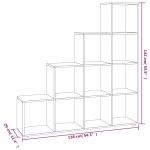 vidaXL Bibliotecă în trepte, gri sonoma, 142 cm, lemn compozit