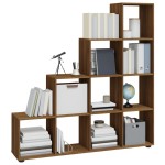 vidaXL Bibliotecă în trepte, stejar maro, 142 cm, lemn compozit