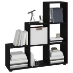 vidaXL Bibliotecă în trepte, negru, 107 cm, lemn compozit