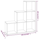 vidaXL Bibliotecă în trepte, alb extralucios, 107 cm, lemn compozit