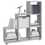 vidaXL Bibliotecă în trepte, gri sonoma, 107 cm, lemn compozit