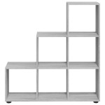 vidaXL Bibliotecă în trepte, gri sonoma, 107 cm, lemn compozit