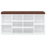 vidaXL Bancheta pantofar, alb extralucios, 103x30x48 cm, lemn compozit vidaXL Bancheta pantofar, alb extralucios, 103x30x48 cm, lemn compozit