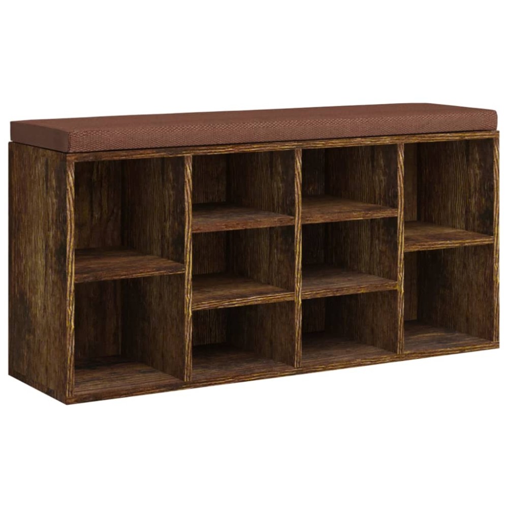 vidaXL Bancă pentru pantofi stejar fumuriu 103x30x48 cm lemn prelucrat
