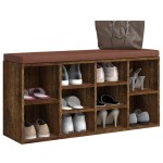 vidaXL Bancă pentru pantofi stejar fumuriu 103x30x48 cm lemn prelucrat