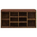 vidaXL Bancă pentru pantofi stejar fumuriu 103x30x48 cm lemn prelucrat