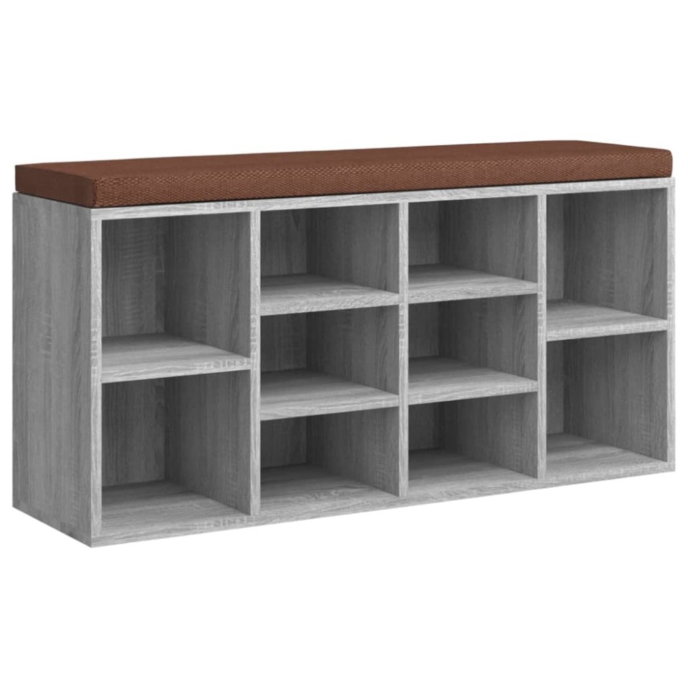 vidaXL Bancă pentru pantofi, gri sonoma, 103x30x48 cm, lemn prelucrat