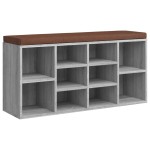 vidaXL Bancă pentru pantofi, gri sonoma, 103x30x48 cm, lemn prelucrat