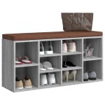 vidaXL Bancă pentru pantofi, gri sonoma, 103x30x48 cm, lemn prelucrat