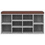 vidaXL Bancă pentru pantofi, gri sonoma, 103x30x48 cm, lemn prelucrat