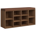 vidaXL Bancă pentru pantofi stejar maro 103x30x48 cm lemn prelucrat vidaXL Bancă pentru pantofi stejar maro 103x30x48 cm lemn prelucrat