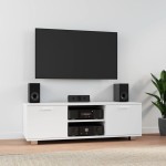 vidaXL Comodă TV, alb, 120x40,5x35 cm, lemn prelucrat vidaXL Comodă TV, alb, 120x40,5x35 cm, lemn prelucrat
