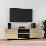 vidaXL Comodă TV, stejar sonoma, 140x40,5x35 cm, lemn prelucrat vidaXL Comodă TV, stejar sonoma, 140x40,5x35 cm, lemn prelucrat