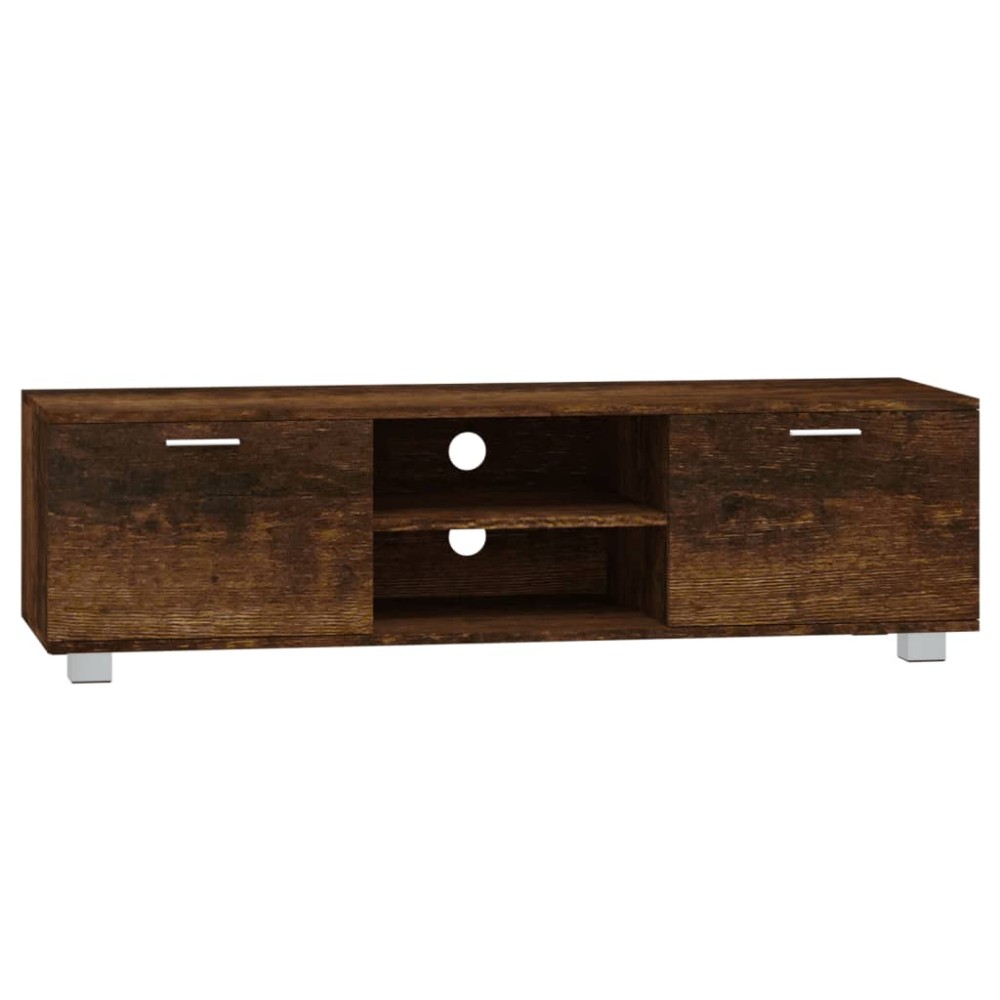 vidaXL Comodă TV, stejar fumuriu, 140x40,5x35 cm, lemn prelucrat