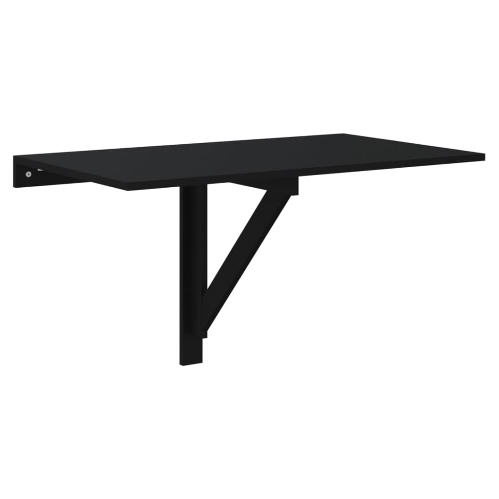 vidaXL Masă de perete pliantă, negru, 100x60x56 cm, lemn compozit