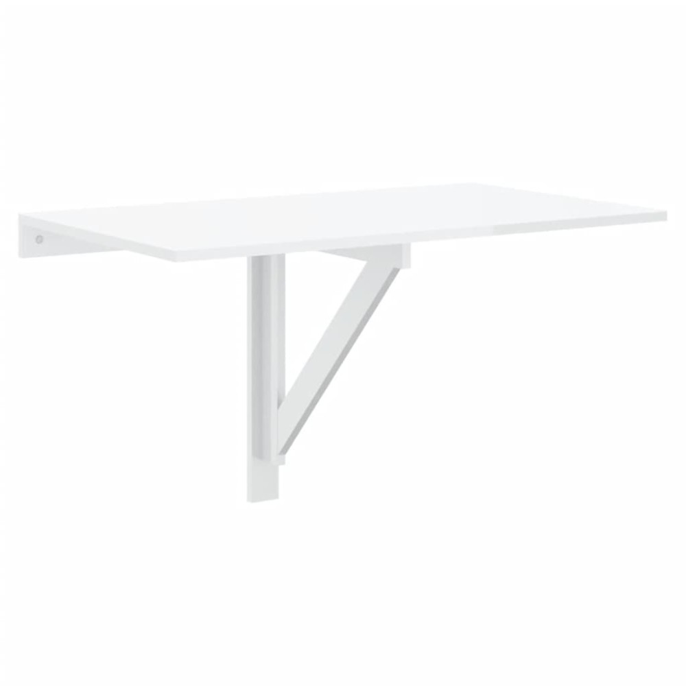 vidaXL Masă perete pliantă alb extralucios 100x60x56 cm lemn compozit