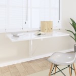 vidaXL Masă perete pliantă alb extralucios 100x60x56 cm lemn compozit vidaXL Masă perete pliantă alb extralucios 100x60x56 cm lemn compozit