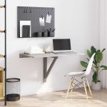 vidaXL Masă de perete pliantă gri sonoma 100x60x56 cm lemn compozit vidaXL Masă de perete pliantă gri sonoma 100x60x56 cm lemn compozit