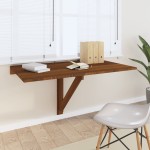 vidaXL Masă de perete pliantă stejar maro 100x60x56 cm lemn compozit vidaXL Masă de perete pliantă stejar maro 100x60x56 cm lemn compozit