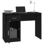vidaXL Birou cu sertar și dulap, negru, 100x40x73 cm, lemn prelucrat vidaXL Birou cu sertar și dulap, negru, 100x40x73 cm, lemn prelucrat