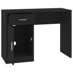 vidaXL Birou cu sertar și dulap, negru, 100x40x73 cm, lemn prelucrat vidaXL Birou cu sertar și dulap, negru, 100x40x73 cm, lemn prelucrat