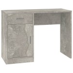 vidaXL Birou cu sertar și dulap, gri beton 100x40x73 cm lemn prelucrat