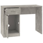 vidaXL Birou cu sertar și dulap, gri beton 100x40x73 cm lemn prelucrat