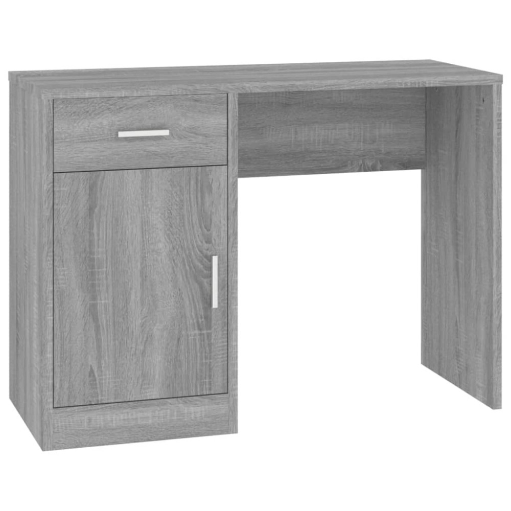 vidaXL Birou cu sertar și dulap gri sonoma 100x40x73 cm lemn prelucrat