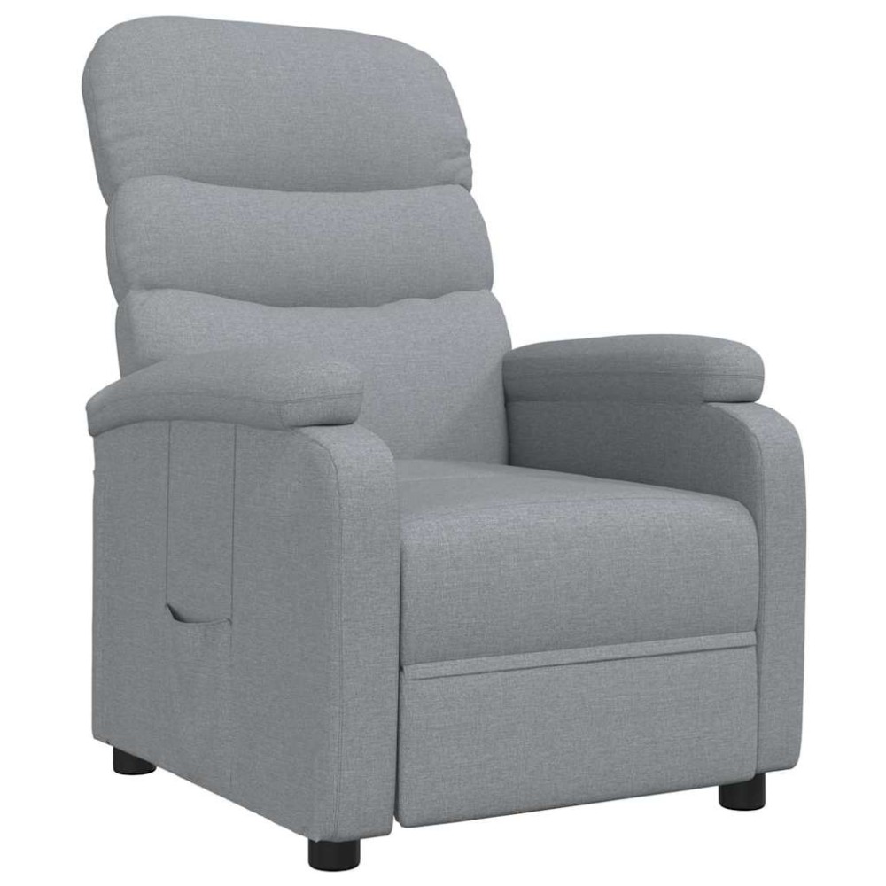 vidaXL Fotoliu rabatabil, gri deschis, material textil