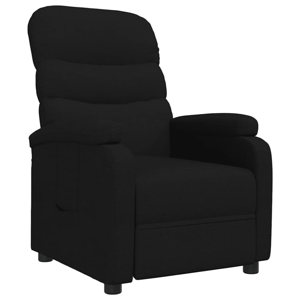 vidaXL Fotoliu rabatabil, negru, material textil