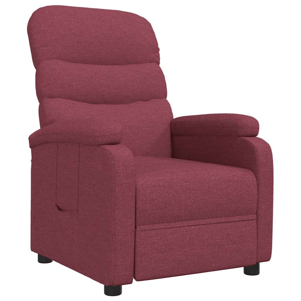 vidaXL Fotoliu rabatabil, roșu vin, material textil
