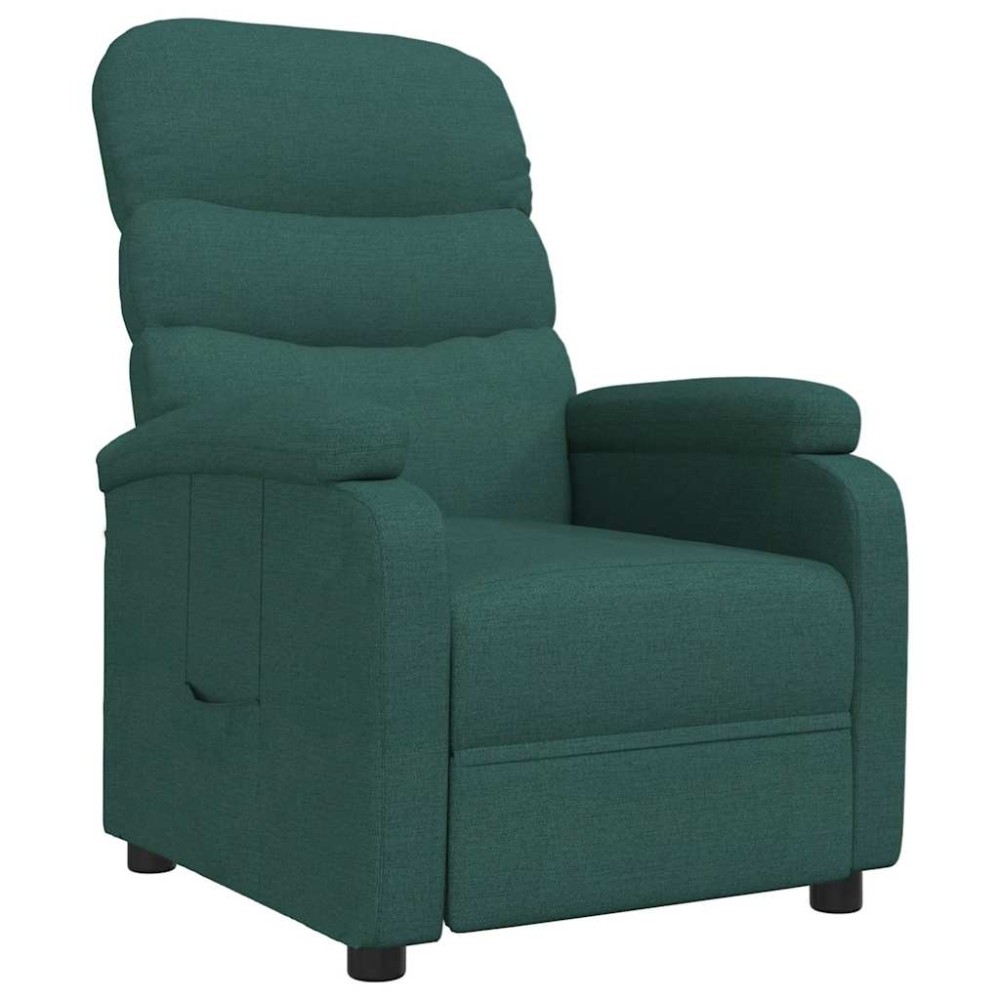 vidaXL Fotoliu rabatabil, verde închis, material textil