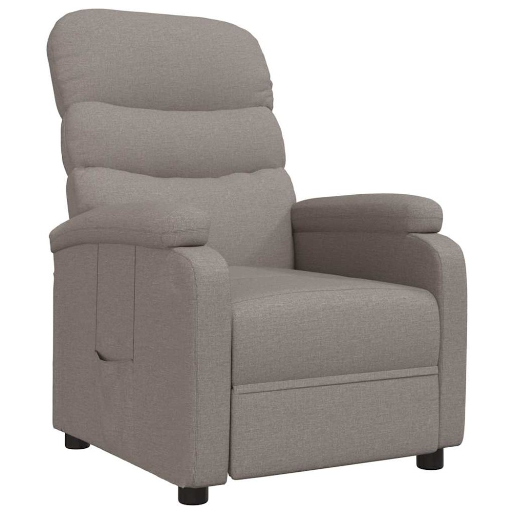 vidaXL Fotoliu rabatabil, gri taupe, material textil