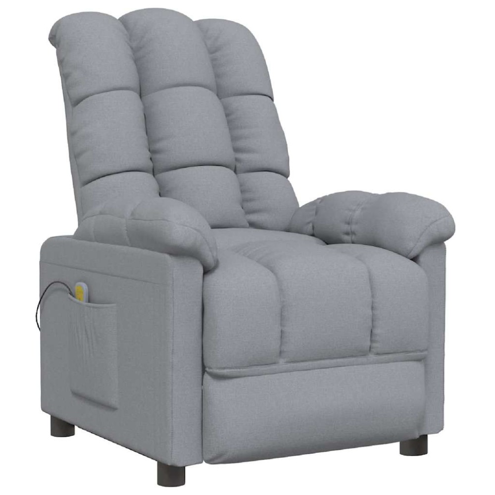 vidaXL Fotoliu de masaj, gri deschis, material textil