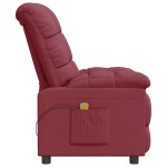 vidaXL Fotoliu de masaj, roșu vin, material textil