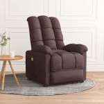 vidaXL Fotoliu de masaj, maro închis, material textil vidaXL Fotoliu de masaj, maro închis, material textil