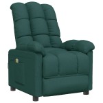 vidaXL Fotoliu de masaj, verde închis, material textil