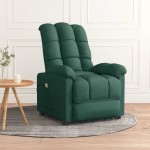 vidaXL Fotoliu de masaj, verde închis, material textil