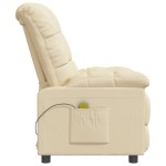 vidaXL Fotoliu de masaj, crem, material textil