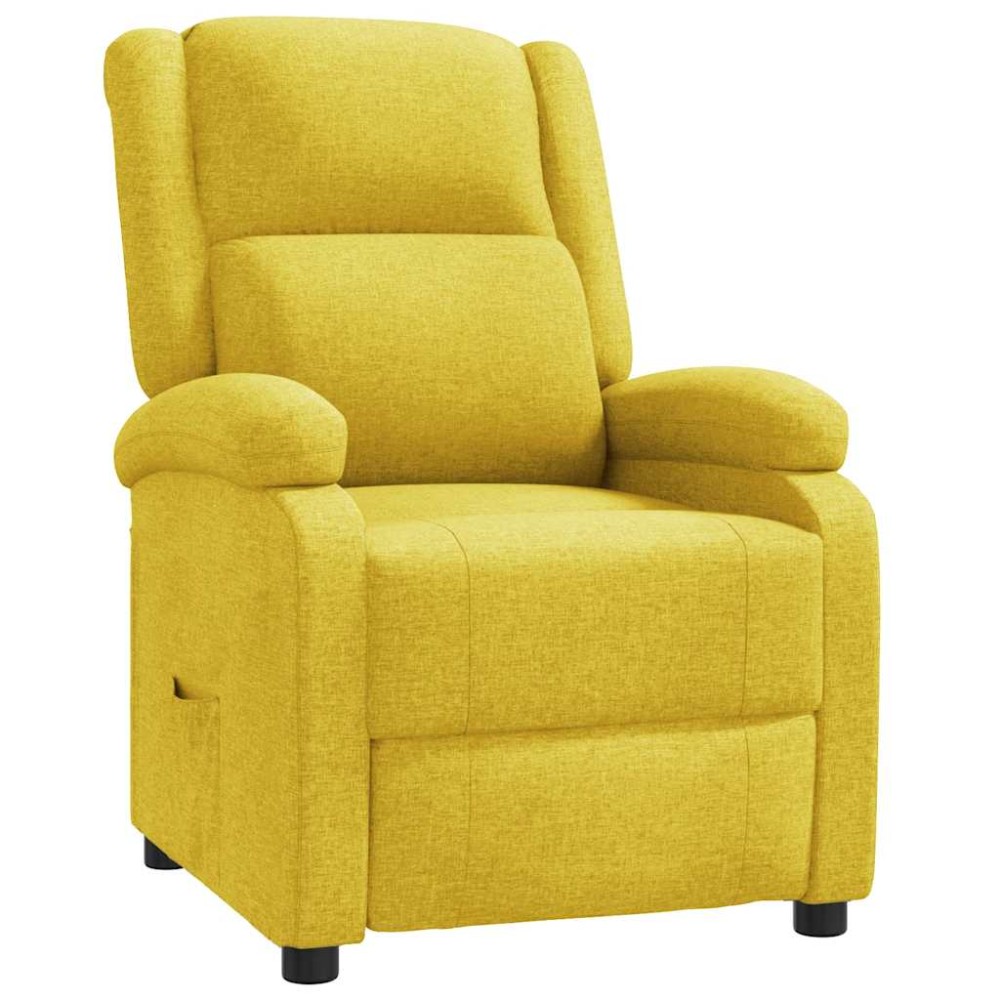 vidaXL Fotoliu rabatabil, galben, material textil