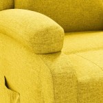 vidaXL Fotoliu rabatabil, galben, material textil