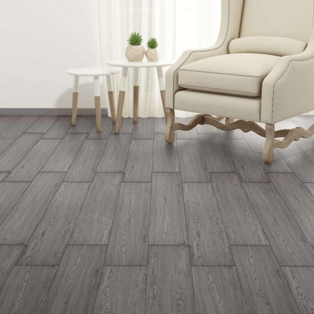 vidaXL Plăci pardoseală autoadezive, gri închis, 2,51 m², 2 mm, PVC