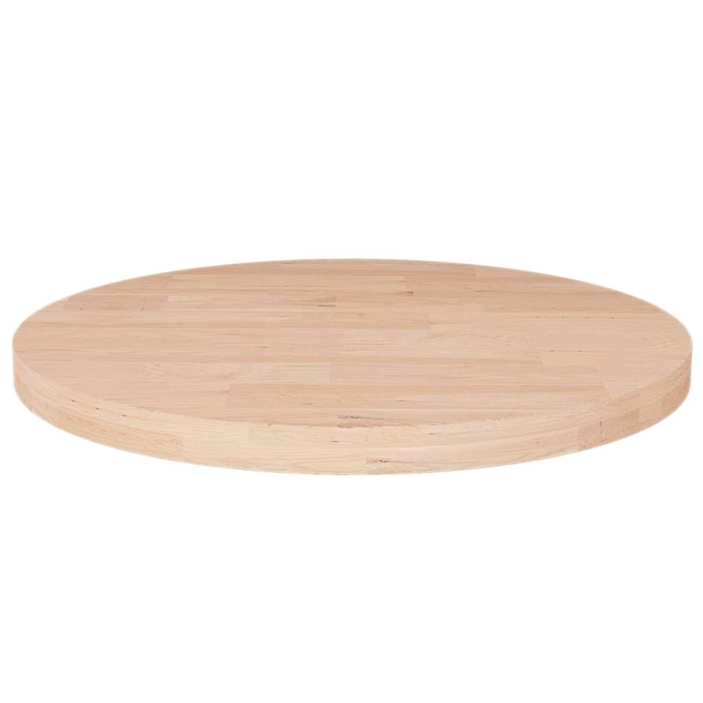 vidaXL Blat de masă rotund, Ø50x2,5 cm, lemn masiv stejar netratat