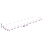 vidaXL Poliță, 80x20x2,5 cm, lemn masiv de stejar netratat