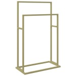 vidaXL Suport de prosoape autonom, auriu, 48x24x78,5 cm, fier vidaXL Suport de prosoape autonom, auriu, 48x24x78,5 cm, fier